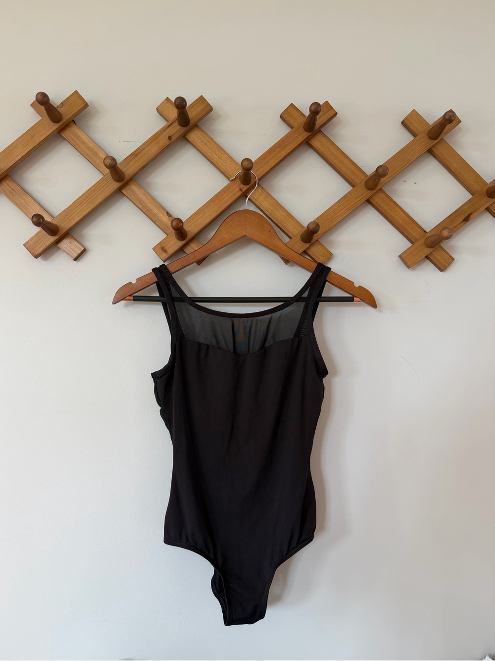 Natalie Black Mesh Back Leotard – Size Small